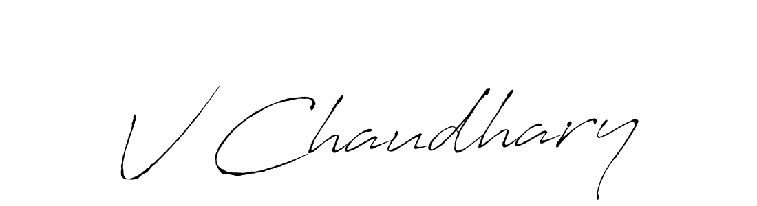 Create a beautiful signature design for name V Chaudhary. With this signature (Antro_Vectra) fonts, you can make a handwritten signature for free. V Chaudhary signature style 6 images and pictures png