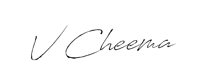 Create a beautiful signature design for name V Cheema. With this signature (Antro_Vectra) fonts, you can make a handwritten signature for free. V Cheema signature style 6 images and pictures png