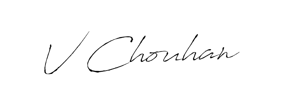 The best way (Antro_Vectra) to make a short signature is to pick only two or three words in your name. The name V Chouhan include a total of six letters. For converting this name. V Chouhan signature style 6 images and pictures png