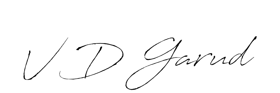 Make a beautiful signature design for name V D Garud. With this signature (Antro_Vectra) style, you can create a handwritten signature for free. V D Garud signature style 6 images and pictures png