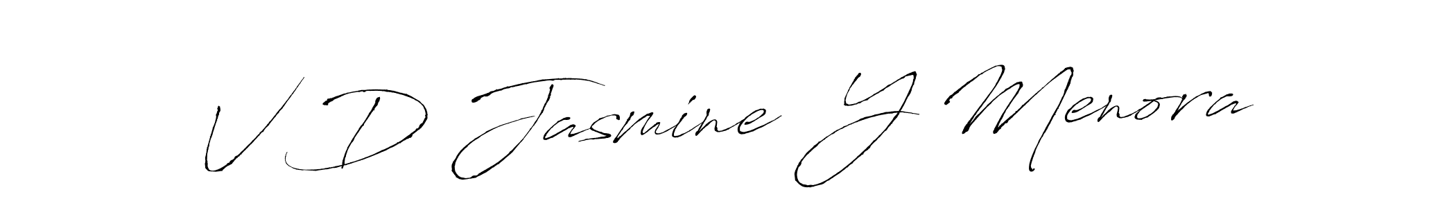 It looks lik you need a new signature style for name V D Jasmine  Y Menora. Design unique handwritten (Antro_Vectra) signature with our free signature maker in just a few clicks. V D Jasmine  Y Menora signature style 6 images and pictures png