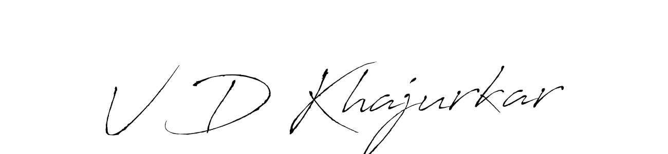 Create a beautiful signature design for name V D Khajurkar. With this signature (Antro_Vectra) fonts, you can make a handwritten signature for free. V D Khajurkar signature style 6 images and pictures png
