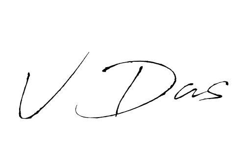 You should practise on your own different ways (Antro_Vectra) to write your name (V Das) in signature. don't let someone else do it for you. V Das signature style 6 images and pictures png