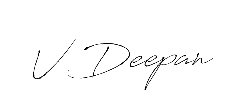 Also You can easily find your signature by using the search form. We will create V Deepan name handwritten signature images for you free of cost using Antro_Vectra sign style. V Deepan signature style 6 images and pictures png