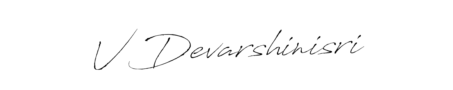 You should practise on your own different ways (Antro_Vectra) to write your name (V Devarshinisri) in signature. don't let someone else do it for you. V Devarshinisri signature style 6 images and pictures png