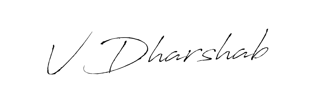 Antro_Vectra is a professional signature style that is perfect for those who want to add a touch of class to their signature. It is also a great choice for those who want to make their signature more unique. Get V Dharshab name to fancy signature for free. V Dharshab signature style 6 images and pictures png