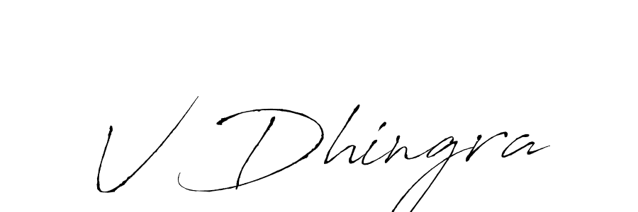 Antro_Vectra is a professional signature style that is perfect for those who want to add a touch of class to their signature. It is also a great choice for those who want to make their signature more unique. Get V Dhingra name to fancy signature for free. V Dhingra signature style 6 images and pictures png