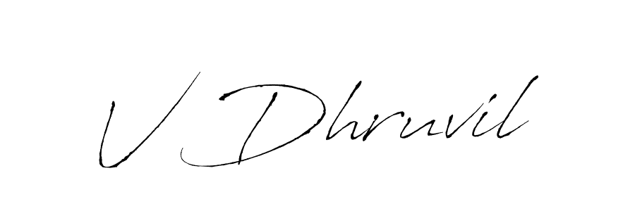 Create a beautiful signature design for name V Dhruvil. With this signature (Antro_Vectra) fonts, you can make a handwritten signature for free. V Dhruvil signature style 6 images and pictures png
