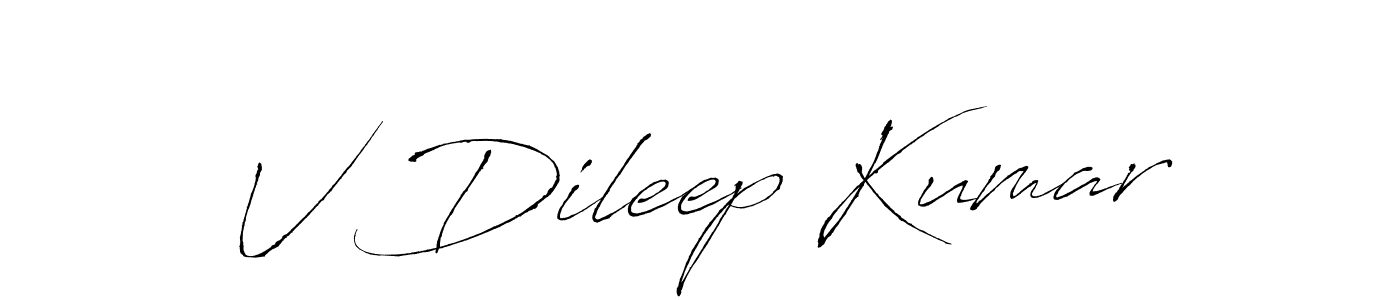 if you are searching for the best signature style for your name V Dileep Kumar. so please give up your signature search. here we have designed multiple signature styles  using Antro_Vectra. V Dileep Kumar signature style 6 images and pictures png