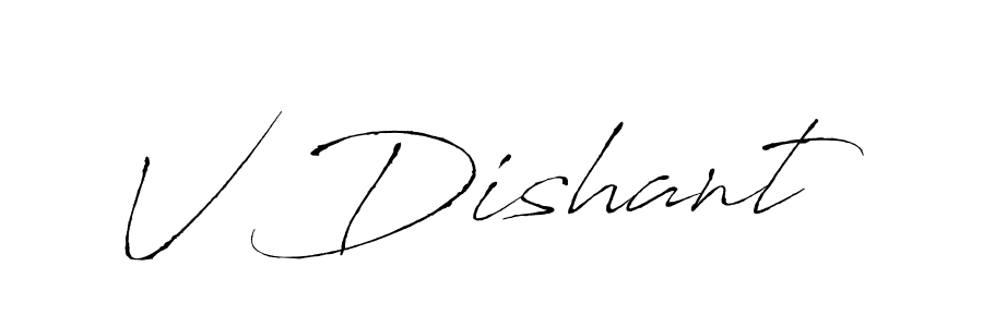 Design your own signature with our free online signature maker. With this signature software, you can create a handwritten (Antro_Vectra) signature for name V Dishant. V Dishant signature style 6 images and pictures png