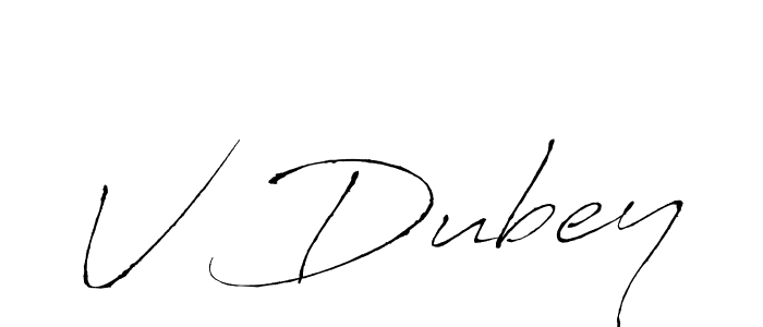 Also You can easily find your signature by using the search form. We will create V Dubey name handwritten signature images for you free of cost using Antro_Vectra sign style. V Dubey signature style 6 images and pictures png