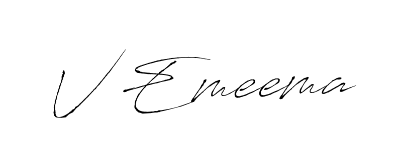 Create a beautiful signature design for name V Emeema. With this signature (Antro_Vectra) fonts, you can make a handwritten signature for free. V Emeema signature style 6 images and pictures png