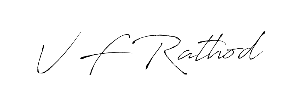 How to make V F Rathod name signature. Use Antro_Vectra style for creating short signs online. This is the latest handwritten sign. V F Rathod signature style 6 images and pictures png