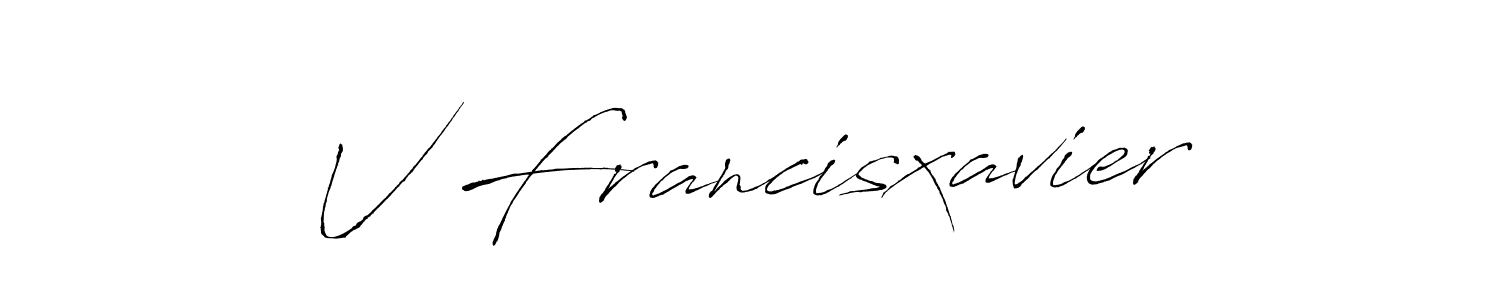 Make a beautiful signature design for name V Francisxavier. With this signature (Antro_Vectra) style, you can create a handwritten signature for free. V Francisxavier signature style 6 images and pictures png