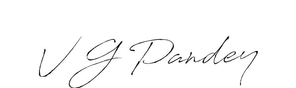 How to make V G Pandey name signature. Use Antro_Vectra style for creating short signs online. This is the latest handwritten sign. V G Pandey signature style 6 images and pictures png