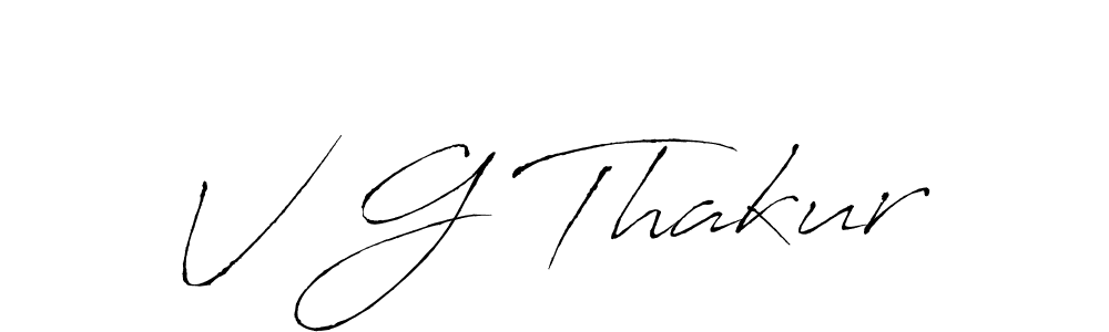How to make V G Thakur signature? Antro_Vectra is a professional autograph style. Create handwritten signature for V G Thakur name. V G Thakur signature style 6 images and pictures png