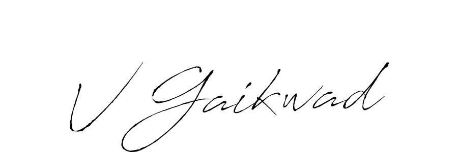 Also You can easily find your signature by using the search form. We will create V Gaikwad name handwritten signature images for you free of cost using Antro_Vectra sign style. V Gaikwad signature style 6 images and pictures png