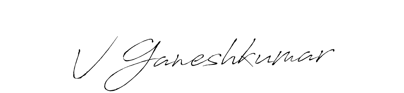 Design your own signature with our free online signature maker. With this signature software, you can create a handwritten (Antro_Vectra) signature for name V Ganeshkumar. V Ganeshkumar signature style 6 images and pictures png