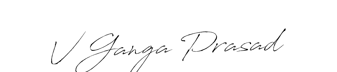 Create a beautiful signature design for name V Ganga Prasad. With this signature (Antro_Vectra) fonts, you can make a handwritten signature for free. V Ganga Prasad signature style 6 images and pictures png