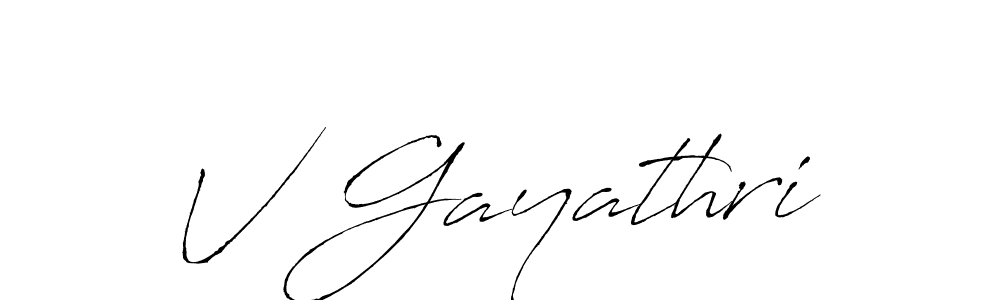 Create a beautiful signature design for name V Gayathri. With this signature (Antro_Vectra) fonts, you can make a handwritten signature for free. V Gayathri signature style 6 images and pictures png