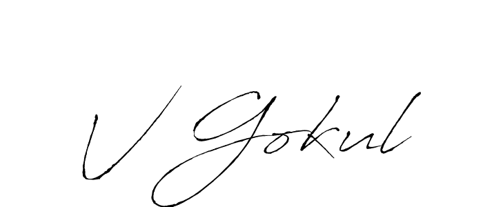 Create a beautiful signature design for name V Gokul. With this signature (Antro_Vectra) fonts, you can make a handwritten signature for free. V Gokul signature style 6 images and pictures png