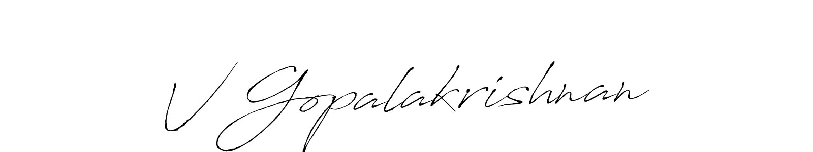 Design your own signature with our free online signature maker. With this signature software, you can create a handwritten (Antro_Vectra) signature for name V Gopalakrishnan. V Gopalakrishnan signature style 6 images and pictures png