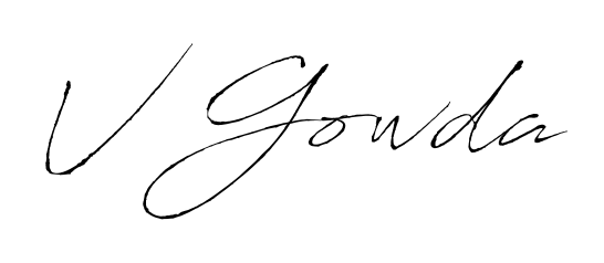 Try this chic V Gowda handwritten sign style. Using Antro_Vectra font elements, it gives your name a sleek, memorable identity. V Gowda signature style 6 images and pictures png