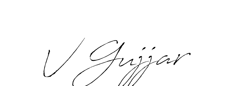 Design your own signature with our free online signature maker. With this signature software, you can create a handwritten (Antro_Vectra) signature for name V Gujjar. V Gujjar signature style 6 images and pictures png