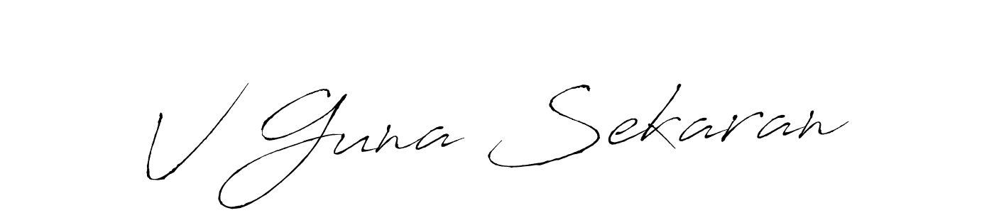 Create a beautiful signature design for name V Guna Sekaran. With this signature (Antro_Vectra) fonts, you can make a handwritten signature for free. V Guna Sekaran signature style 6 images and pictures png