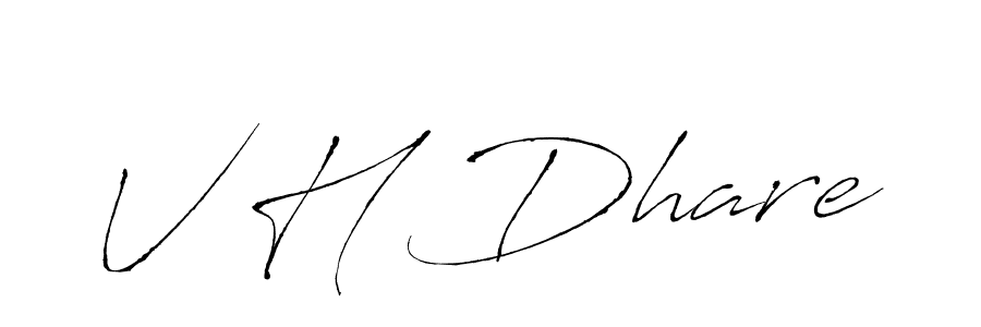 How to make V H Dhare name signature. Use Antro_Vectra style for creating short signs online. This is the latest handwritten sign. V H Dhare signature style 6 images and pictures png