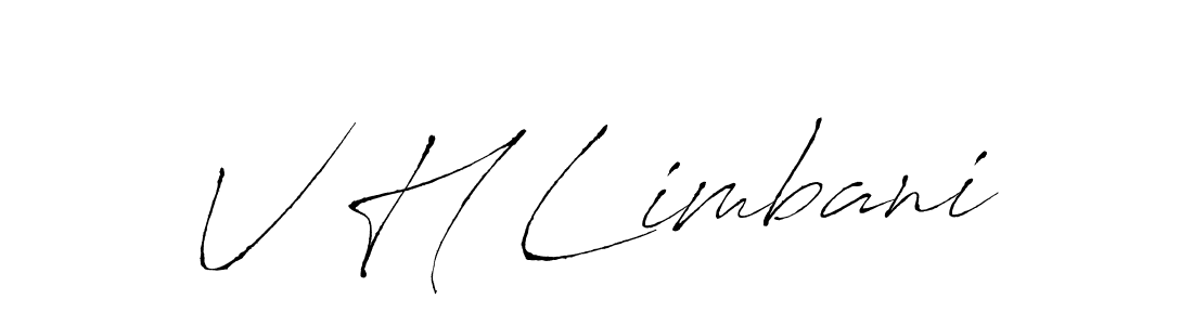 Design your own signature with our free online signature maker. With this signature software, you can create a handwritten (Antro_Vectra) signature for name V H Limbani. V H Limbani signature style 6 images and pictures png