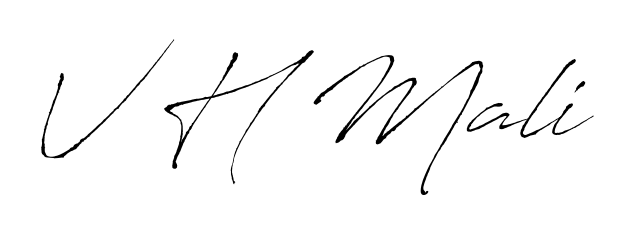 Transform the name V H Mali into a signature masterpiece using Antro_Vectra font. Ideal for photographers, artists, and creators looking for watermarks. V H Mali signature style 6 images and pictures png