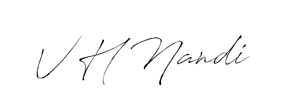 Use a signature maker to create a handwritten signature online. With this signature software, you can design (Antro_Vectra) your own signature for name V H Nandi. V H Nandi signature style 6 images and pictures png