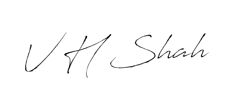 Create a beautiful signature design for name V H Shah. With this signature (Antro_Vectra) fonts, you can make a handwritten signature for free. V H Shah signature style 6 images and pictures png