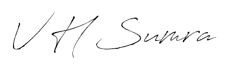 Looking for an artistic signature for V H Sumra? The Antro_Vectra calligraphy style gives a sophisticated flow suitable for business cards and emails. V H Sumra signature style 6 images and pictures png