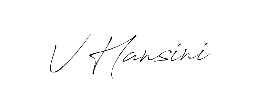 Use a signature maker to create a handwritten signature online. With this signature software, you can design (Antro_Vectra) your own signature for name V Hansini. V Hansini signature style 6 images and pictures png