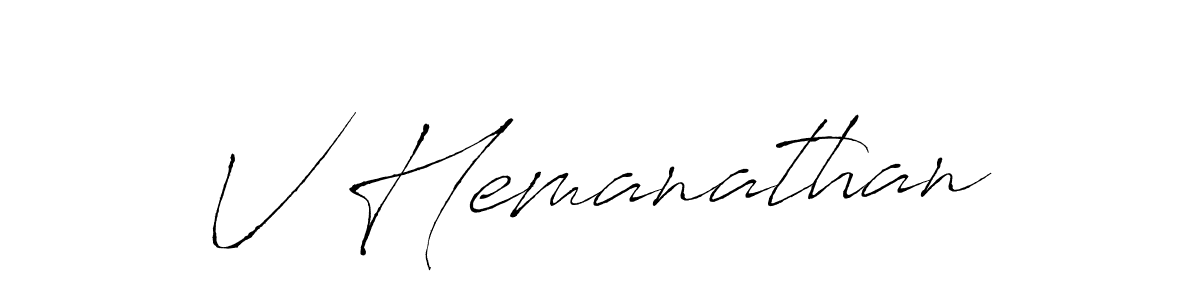 Use a signature maker to create a handwritten signature online. With this signature software, you can design (Antro_Vectra) your own signature for name V Hemanathan. V Hemanathan signature style 6 images and pictures png