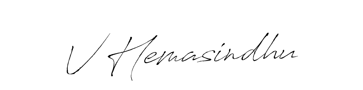 Create a beautiful signature design for name V Hemasindhu. With this signature (Antro_Vectra) fonts, you can make a handwritten signature for free. V Hemasindhu signature style 6 images and pictures png