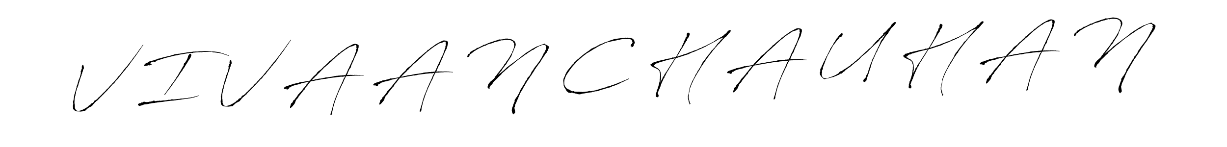 Design your own signature with our free online signature maker. With this signature software, you can create a handwritten (Antro_Vectra) signature for name V I V A A N C H A U H A N. V I V A A N C H A U H A N signature style 6 images and pictures png