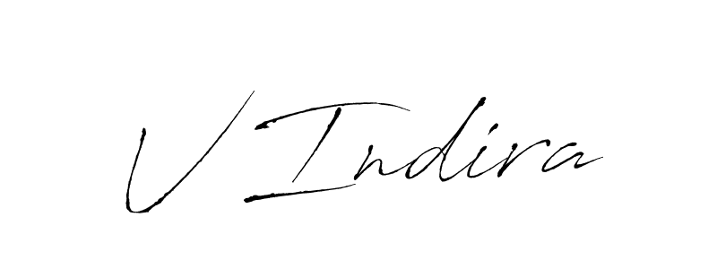 Make a beautiful signature design for name V Indira. With this signature (Antro_Vectra) style, you can create a handwritten signature for free. V Indira signature style 6 images and pictures png
