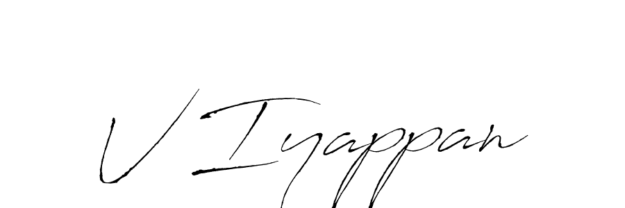 Create a beautiful signature design for name V Iyappan. With this signature (Antro_Vectra) fonts, you can make a handwritten signature for free. V Iyappan signature style 6 images and pictures png