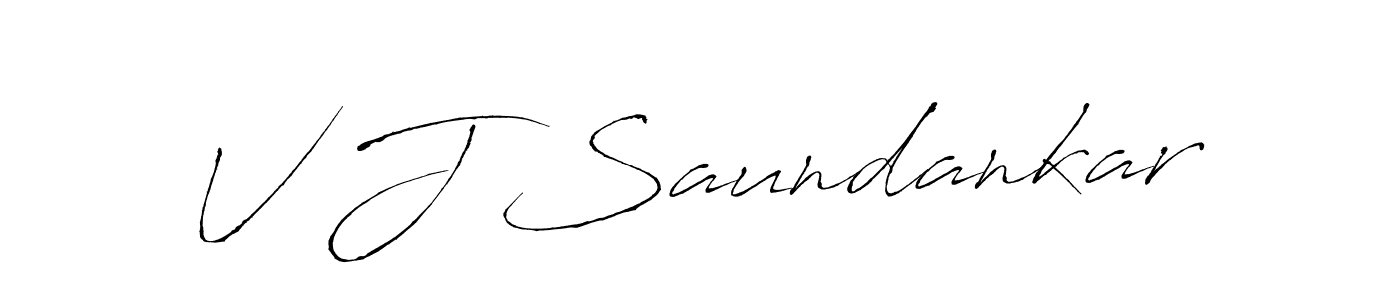 Make a beautiful signature design for name V J Saundankar. With this signature (Antro_Vectra) style, you can create a handwritten signature for free. V J Saundankar signature style 6 images and pictures png