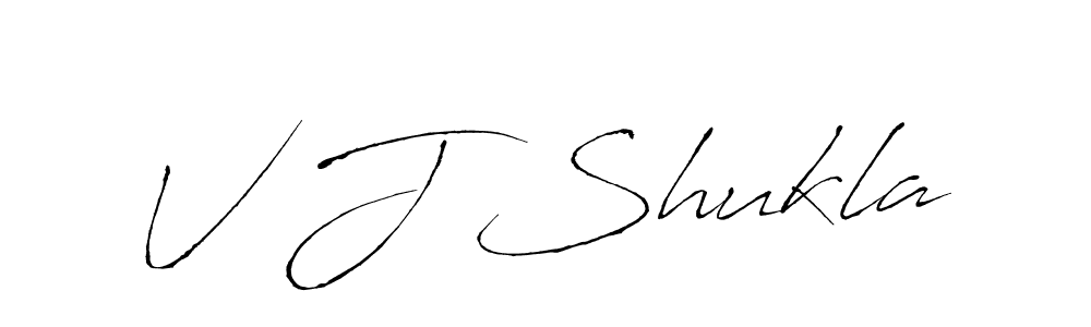 Create a beautiful signature design for name V J Shukla. With this signature (Antro_Vectra) fonts, you can make a handwritten signature for free. V J Shukla signature style 6 images and pictures png