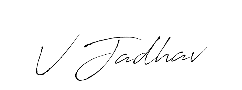 Create a beautiful signature design for name V Jadhav. With this signature (Antro_Vectra) fonts, you can make a handwritten signature for free. V Jadhav signature style 6 images and pictures png