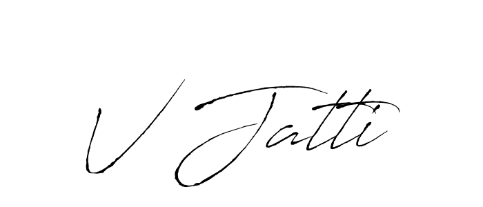 Make a beautiful signature design for name V Jatti. With this signature (Antro_Vectra) style, you can create a handwritten signature for free. V Jatti signature style 6 images and pictures png