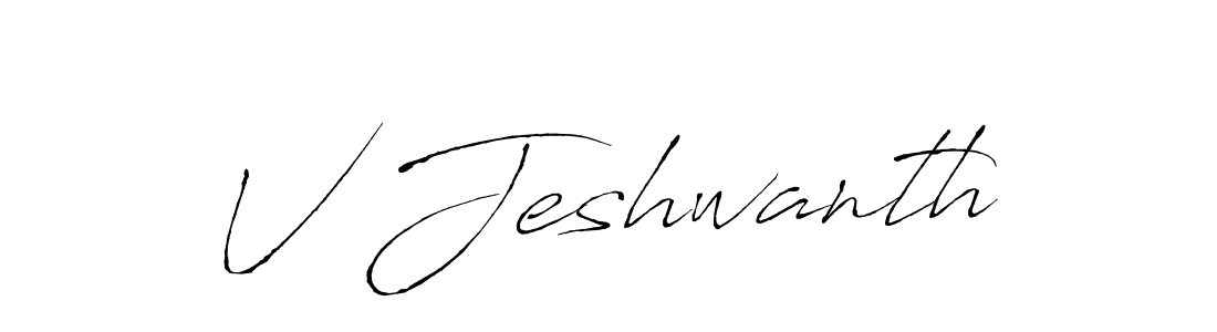 Make a beautiful signature design for name V Jeshwanth. With this signature (Antro_Vectra) style, you can create a handwritten signature for free. V Jeshwanth signature style 6 images and pictures png