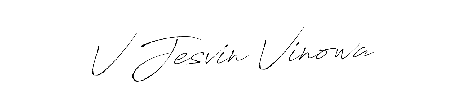 Also we have V Jesvin Vinowa name is the best signature style. Create professional handwritten signature collection using Antro_Vectra autograph style. V Jesvin Vinowa signature style 6 images and pictures png