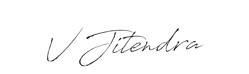 V Jitendra stylish signature style. Best Handwritten Sign (Antro_Vectra) for my name. Handwritten Signature Collection Ideas for my name V Jitendra. V Jitendra signature style 6 images and pictures png