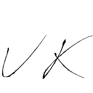 You should practise on your own different ways (Antro_Vectra) to write your name (V K) in signature. don't let someone else do it for you. V K signature style 6 images and pictures png