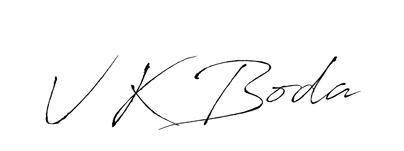 Make a beautiful signature design for name V K Boda. With this signature (Antro_Vectra) style, you can create a handwritten signature for free. V K Boda signature style 6 images and pictures png